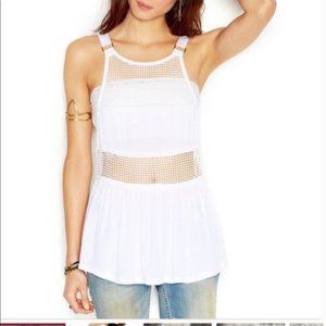Free People Rings and Things mesh high low soft srinky style snapout tank